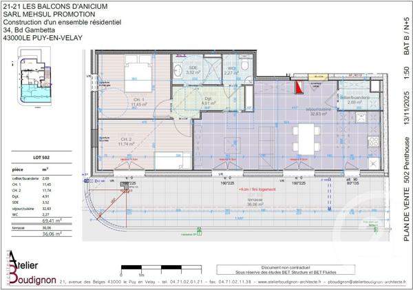 Appartement T3 à vendre  4 pièces - 69,41 m2 LE PUY EN VELAY - 43