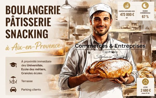 Fonds de commerce Boulangerie Pâtisserie à céder à AIX EN PROVENCE (13)