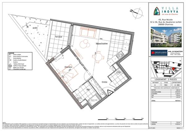 Appartement Chartres 2 pièces 50.70 m2