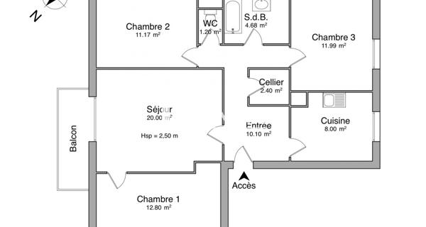 Location Appartement 4 pièces 82.34 m² - Saverne 67700