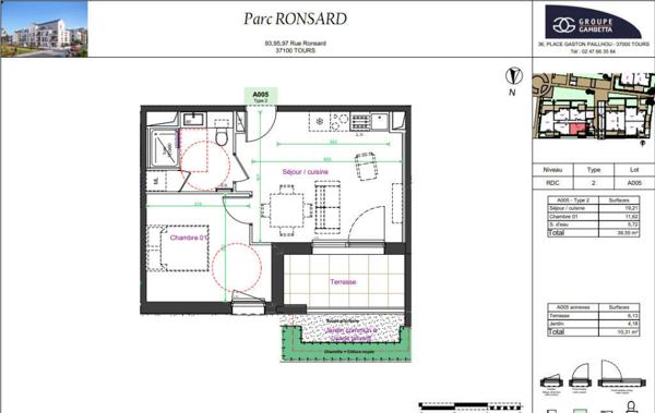 Charmant type 2 meublé en rez-de-chaussée avec terrasse ? Proche Tramway