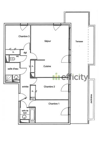 Appartement 4 pièces - 82 m² Exclusivité efficity