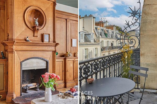 Ancien atelier d’artiste en dernier étage avec balcon-terrasse à proximité du Parc Monceau