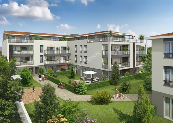 SAINT LAURENT DE MURE proche centre bourg - Type 4 neuf RT 2012 avec terrasse et grand jardin clos aménagé