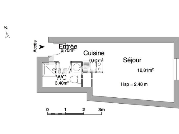 Location Studio 19.52 m² - 42/44 RUE MARC SANGNIER Talence 33400