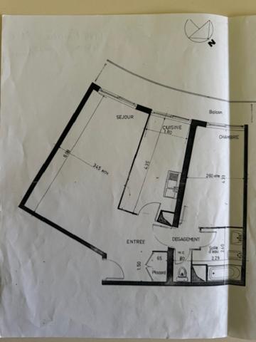 Appartement 2 pièce(s) 1 chambre(s) 55 m²