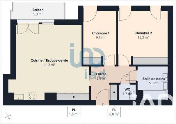 Appartement à vendre 3 pièces 70 m² Châtenay-Malabry