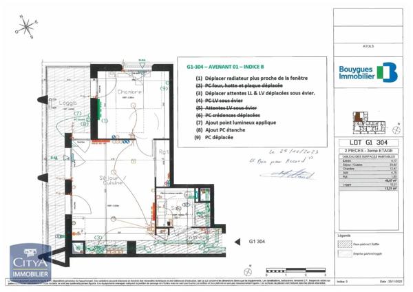 Appartement à louer 2 pièces 46.66m²