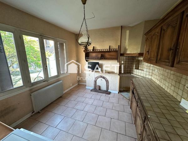 Maison 85 m², 3 pièces, 2 chambres, sous-sol, cave et terrain