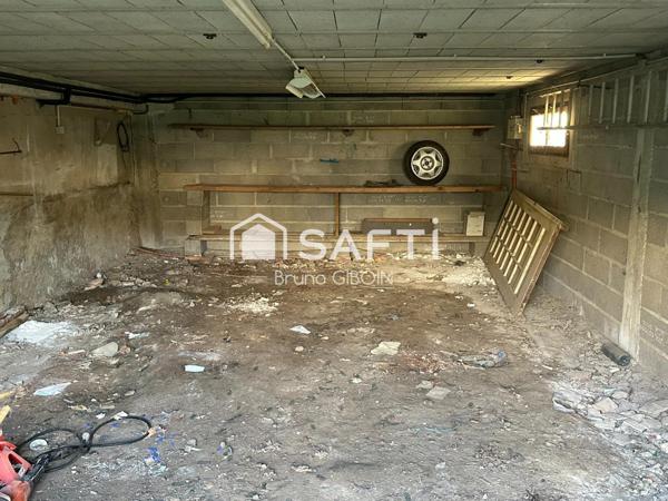 Maison 85 m², 3 pièces, 2 chambres, sous-sol, cave et terrain