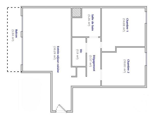 Appartement F3 à vendre  3 pièces - 68 m2 BAGNEUX - 92