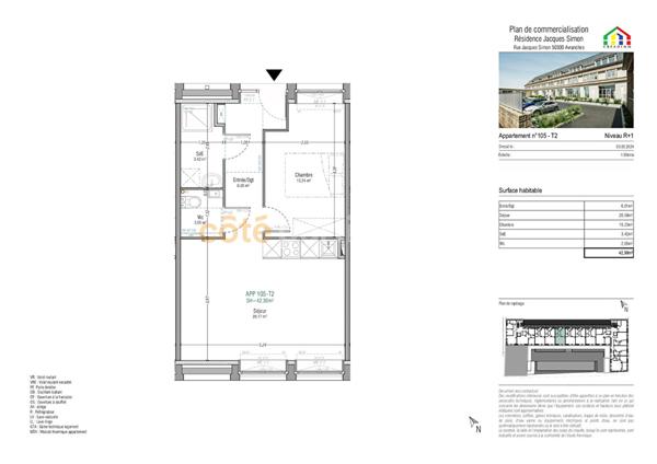 Vente Appartement42,3 m² - 2 Pièces - AVRANCHES (50300)