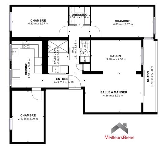 Magnifique 5 pièces 78 m²