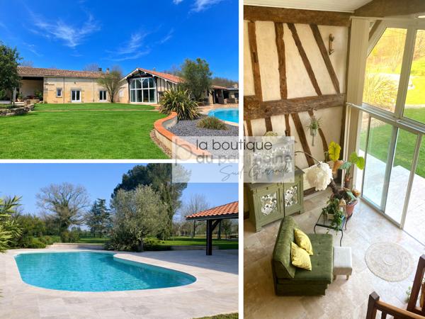Propriété de caractère en pierre – 4,7 ha, étang, piscine et vue panoramique
