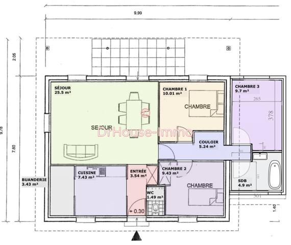 Maison à vendre 4 pièces de 79 m²