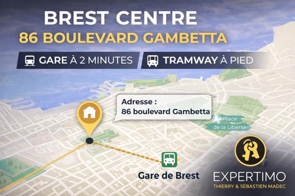 Brest (29200) T3 Brest centre – Vue mer – Gare & tram à pied