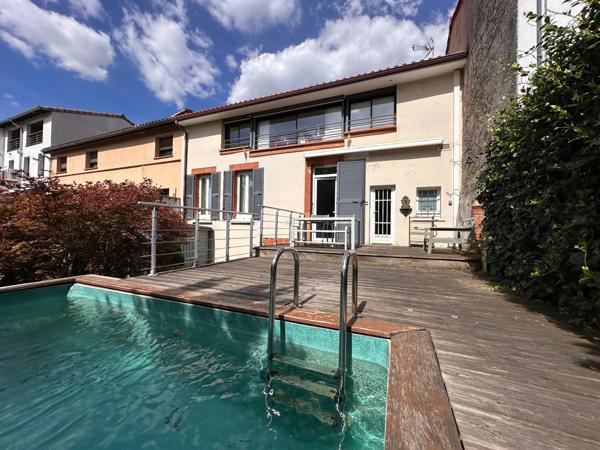 Maison à vendre 5 pièces (31) TOULOUSAINE - T5 - METRO CANAL DU MIDI - PISCINE - JARDIN - LUMINEUX - GRAND GARAGE -