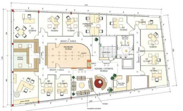 Bureaux d'architecte avec prestations soignées