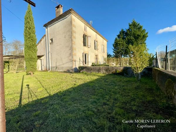 Maison en pierres, 5 pièces, garage et jardin
