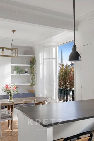 Paris XVI - La Muette - Duplex familial - Dernier étage - Vue dégagée & Tour Eiffel