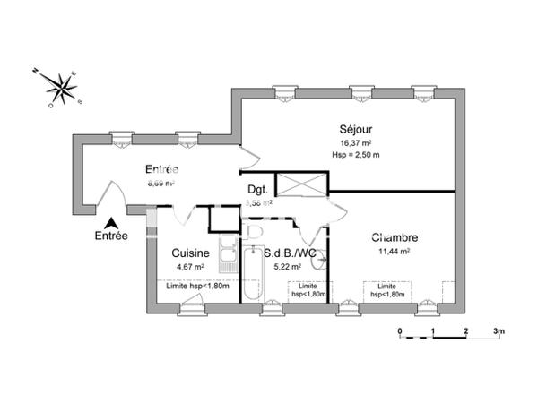 Location Appartement 2 pièces 49.97 m² - 1 RUE DES AVEUGLES Strasbourg 67000