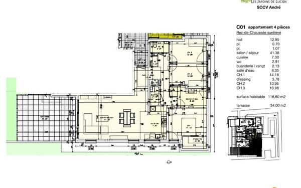 Appartement à vendre    4 pièces • 116,60 m2 Eschau