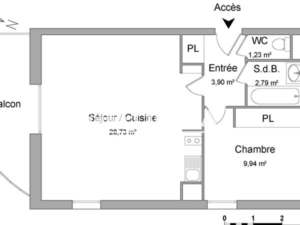 Location Appartement 2 pièces 46.59 m² - RUE JULES MASSENET Saint Medard En Jalles 33160