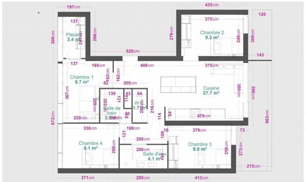 Appartement à louer    5 pièces • 78,15 m2    Pessac