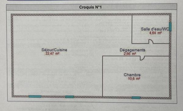 Appartement à vendre |  Béziers |  2 pièces | 40,3 m²