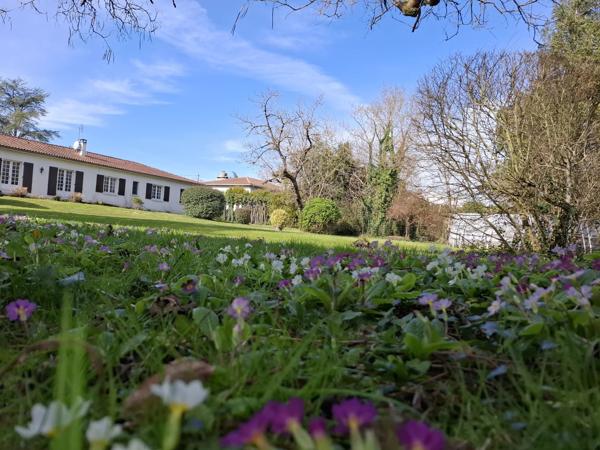 Grande maison familiale lumineuse et attrayante avec de beaux jardins, à l'orée d'un joli village