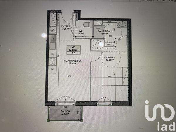 Appartement à vendre 2 pièces 37,86 m² Deauville