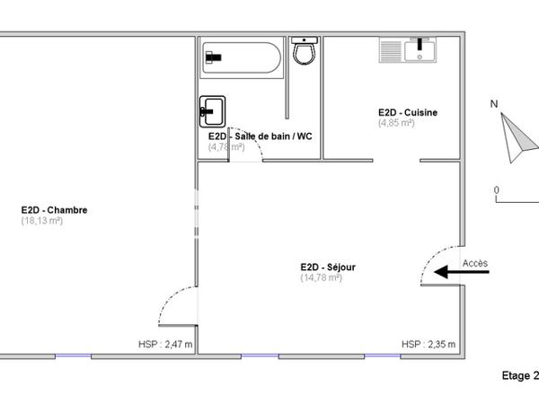Location Appartement 2 pièces 42.54 m² - 34 Rue de la Tour Thionville 57100