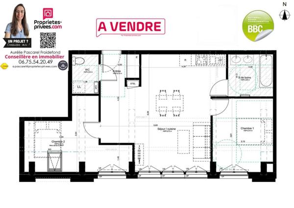 Brive hyper centre : Appartement T3 de standing au 4ème étage avec ascenseur -