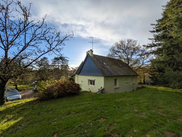 LANGOELAN MAISON NÉO BRETONNE DE 6 PIÈCES D' ENVIRON 135 M² VIE DE PLAIN PIED PARCELLE DE 1 HECTARE 3 ARES AVEC ÉTANG ET HANGAR.