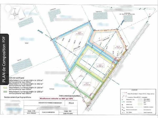 Dans secteur calme, terrain à bâtir d'une surface de 1.255 m²  (lot A)