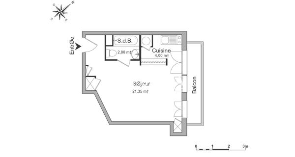 Location Studio 28.15 m² - Saint-maurice 94410