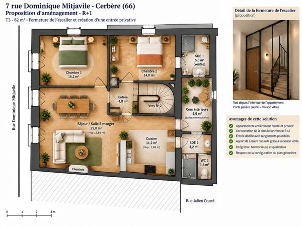 CERBÈRE - PLATEAU COMPLET 85 M² À RÉNOVER - IMMEUBLE BOURGEOIS