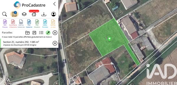 Terrain à vendre 1 085 m² Arvigna