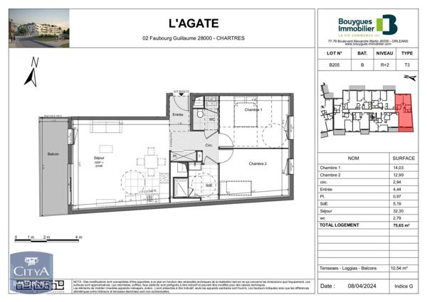 Appartement à louer 3 pièces 75.65m²