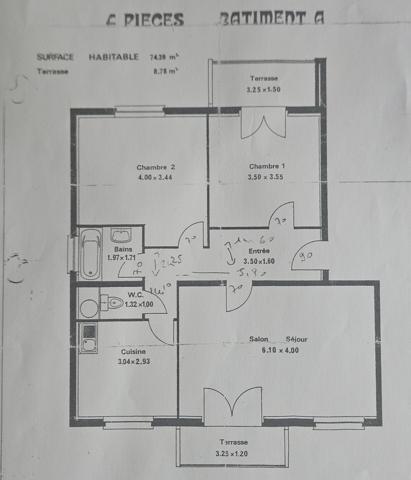 3/4 pièces 75 m² avec 2 balcons