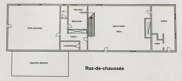 Maison de caractère en pierre avec dépendances et beau terrain plat à Roche le Peyroux 19160