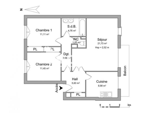 Location Appartement 3 pièces 68.54 m² - 28 RUE DES GOEMONS Perpignan 66000