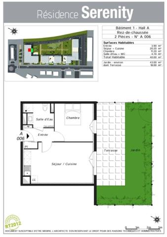 Appartement 2 pièces 43 m² LA ROCHETTE - 77000