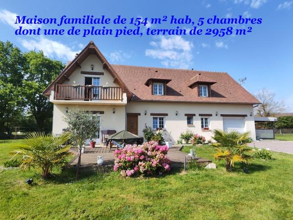 10 min Lisieux, maison de 154 m² hab, 5 chambres