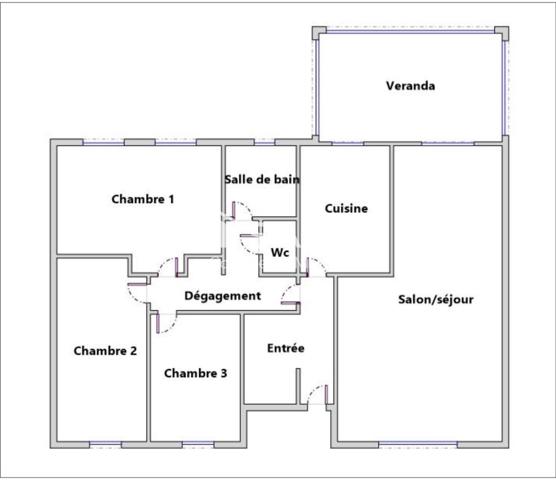 Vrai plain-pied avec  cave et garage, 3 chambres