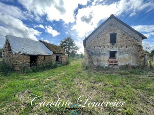 Maison à vendre 4 pièces proche de CONNERRE (72)FERMETTE en campagne isolée de 60 m² habitables 2 chambres avec un potentiel evolutif sur dependances, 1 hectare de terrain avec ruisseau