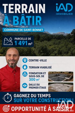 Terrain à vendre 1 491 m² Saint-Bonnet-en-Champsaur