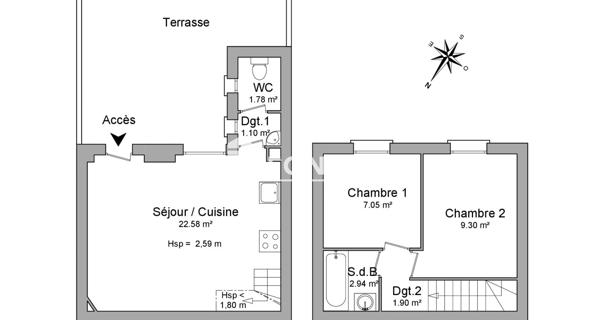 Location Appartement 3 pièces 46.65 m² - Franconville 95130