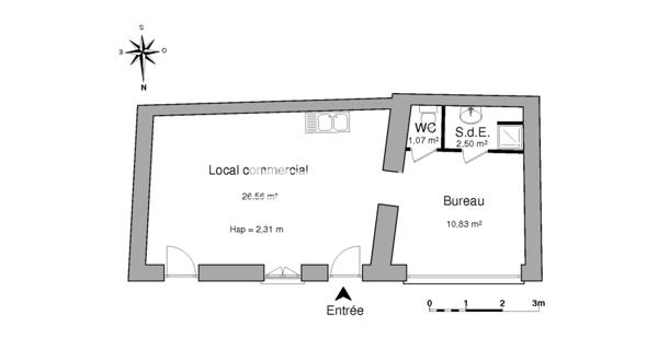 Location Local commercial 2 pièces 40.96 m² - Pont-évêque 38780