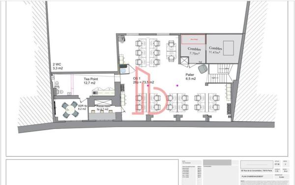 Bureau de 115 m² à louer à Bordeaux Fondaudege
